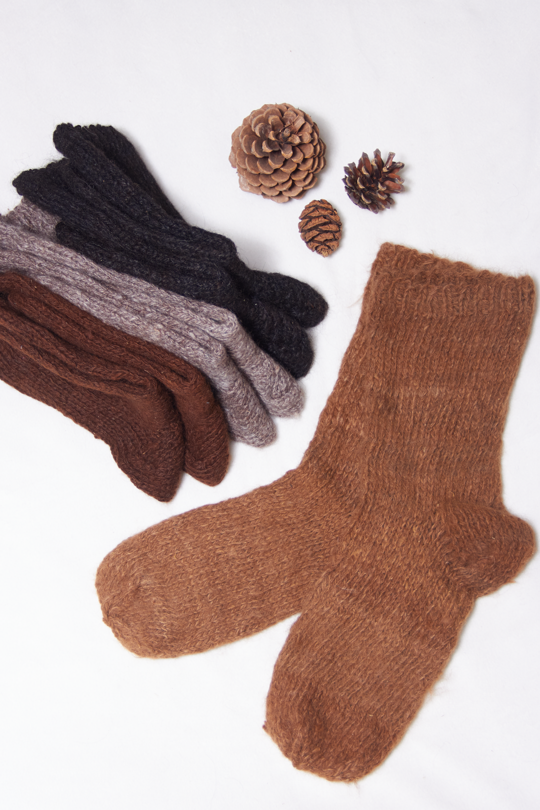 Alpaka Socken in Braun