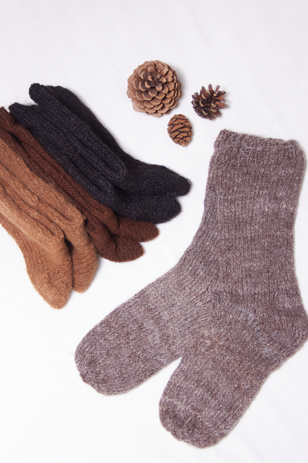 Alpaka Socken in Grau