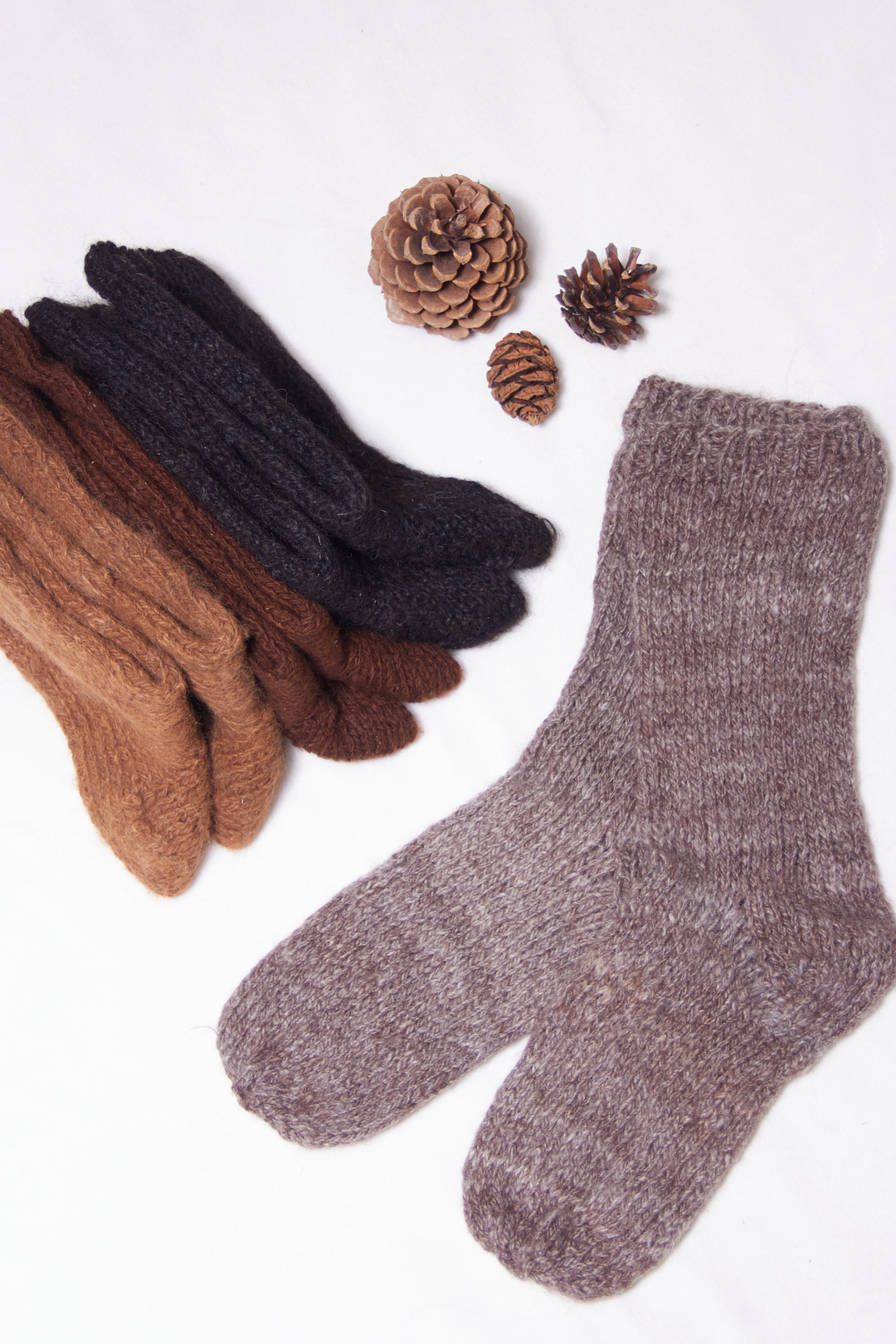 Alpaka Socken in Grau
