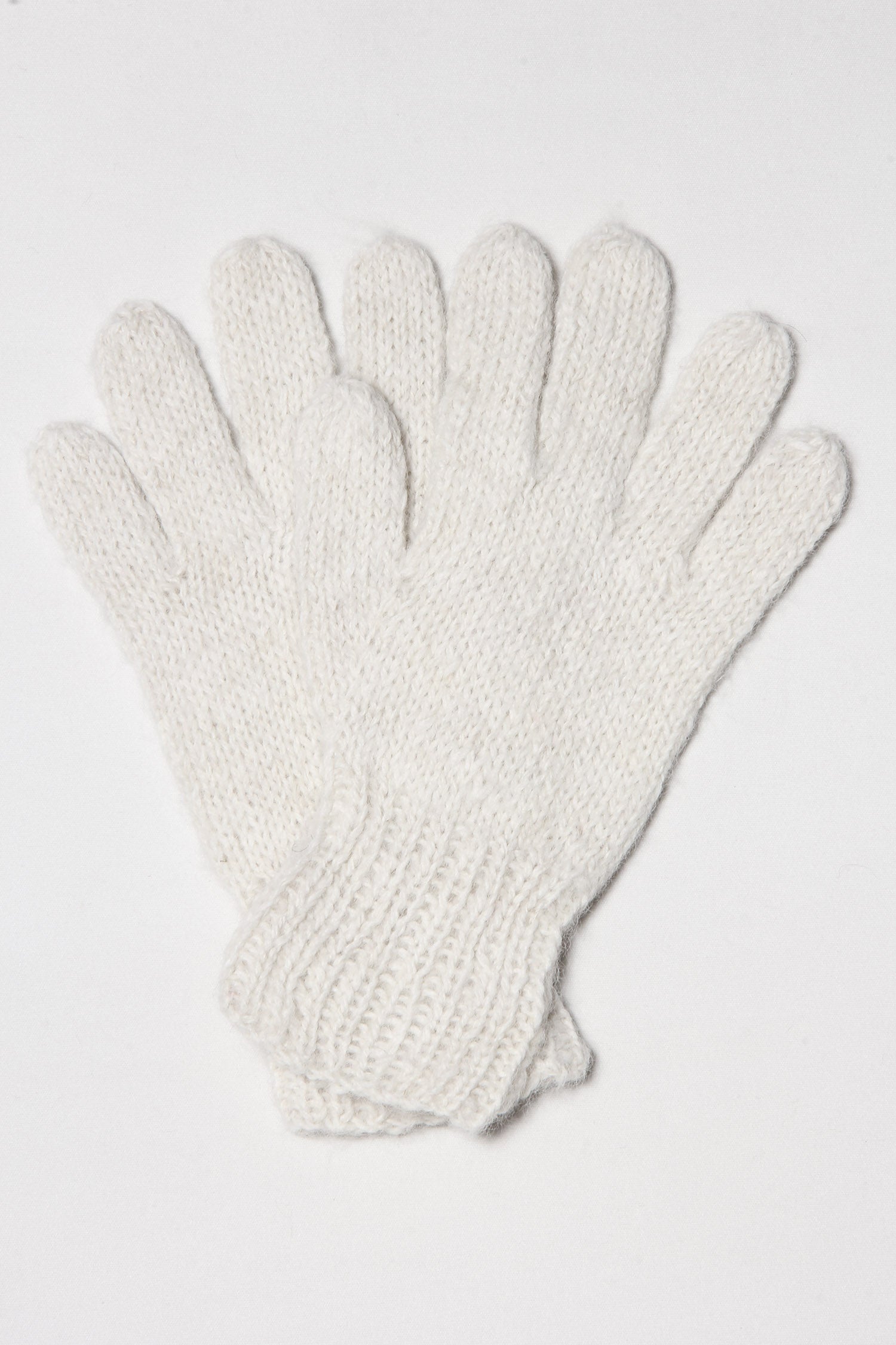 handschuhe alpaka wolle Handgestrickte Alpaka Handschuhe in Weiß von Andes Alpaca