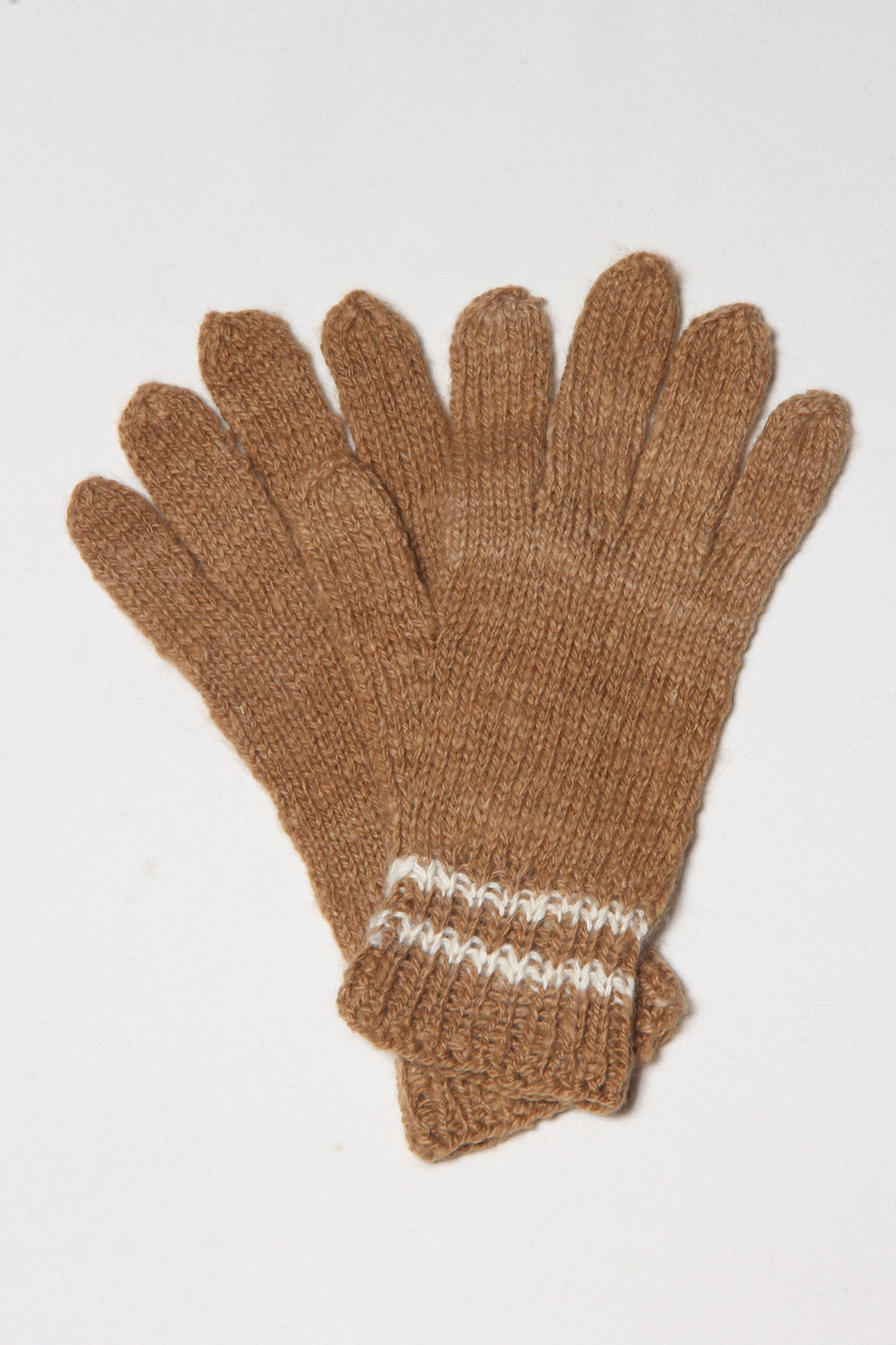 Braun und Weiß Alpaka Handschuhe